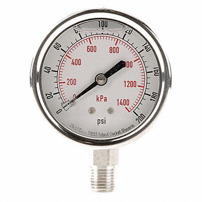 D1364 Pressure Gauge Liquid Filled 2-1/2 In MPN:4CFH6