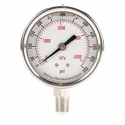 D1364 Pressure Gauge Liquid Filled 2-1/2 In MPN:4CFH9