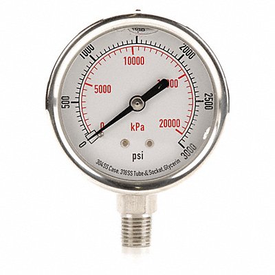 D1364 Pressure Gauge Liquid Filled 2-1/2 In MPN:4CFJ3