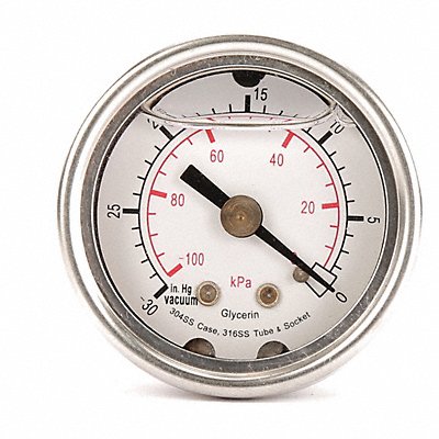 D1356 Pressure Gauge Liquid Filled 1-1/2 In MPN:4CFL4