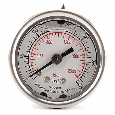 D1356 Pressure Gauge Liquid Filled 1-1/2 In MPN:4CFL8