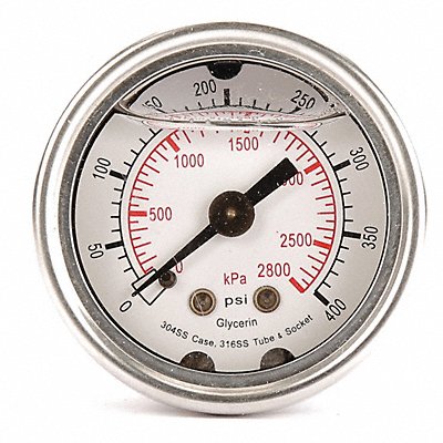 D1356 Pressure Gauge Liquid Filled 1-1/2 In MPN:4CFL9