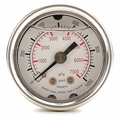 D1356 Pressure Gauge Liquid Filled 1-1/2 In MPN:4CFN2