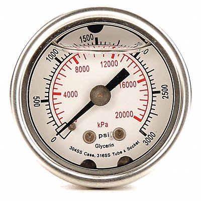 D1356 Pressure Gauge Liquid Filled 1-1/2 In MPN:4CFN4