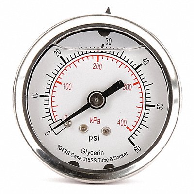 D1361 Pressure Gauge Liquid Filled 2 In MPN:4CFN9