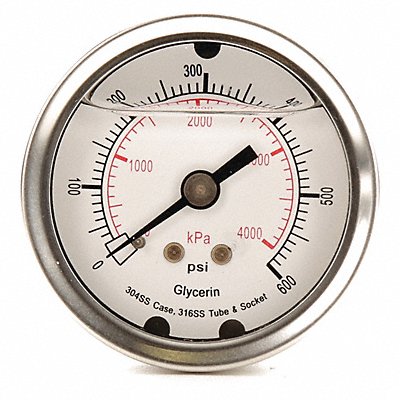 D1361 Pressure Gauge Liquid Filled 2 In MPN:4CFP6