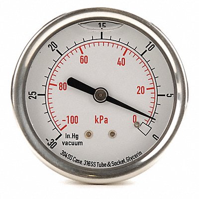 D1365 Vacuum Gauge Liquid Filled 2-1/2 In MPN:4CFR2