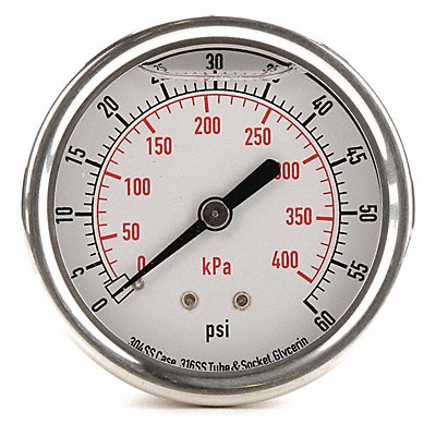 D1365 Pressure Gauge Liquid Filled 2-1/2 In MPN:4CFR5