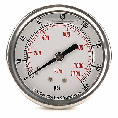 D1365 Pressure Gauge Liquid Filled 2-1/2 In MPN:4CFR7