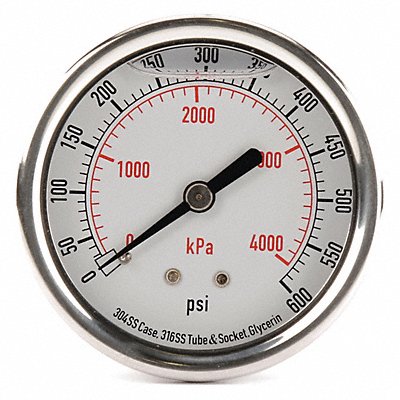 D1365 Pressure Gauge Liquid Filled 2-1/2 In MPN:4CFU2