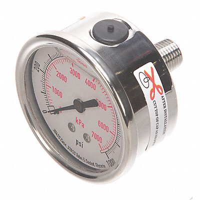 D1365 Pressure Gauge Liquid Filled 2-1/2 In MPN:4CFU3