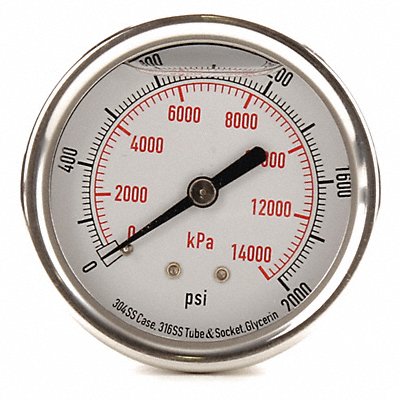 D1365 Pressure Gauge Liquid Filled 2-1/2 In MPN:4CFU4