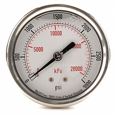 D1365 Pressure Gauge Liquid Filled 2-1/2 In MPN:4CFU5