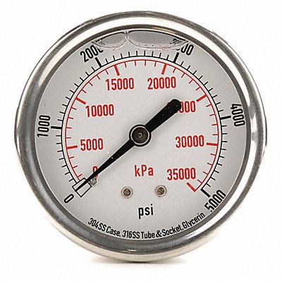 D1365 Pressure Gauge Liquid Filled 2-1/2 In MPN:4CFU6