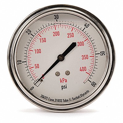 D1369 Pressure Gauge Liquid Filled 3-1/2 In MPN:4CFV1