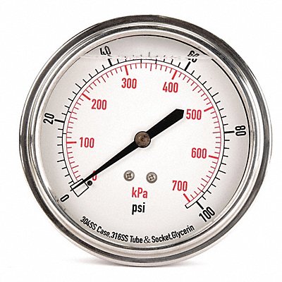 D1369 Pressure Gauge Liquid Filled 3-1/2 In MPN:4CFV2