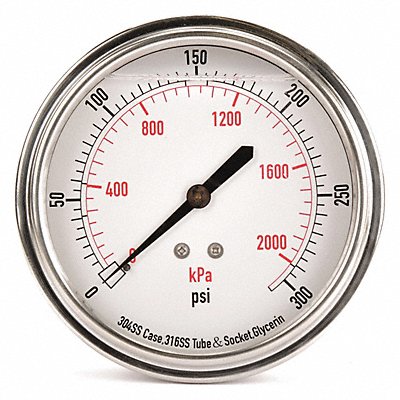 D1369 Pressure Gauge Liquid Filled 3-1/2 In MPN:4CFV5