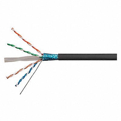 Data Cable Cat 6A 23 AWG 1000ft Black MPN:18592