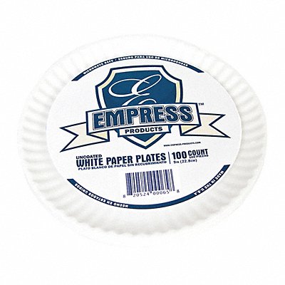 Disposable Paper Plate 9 in WH PK1000 MPN:E30400