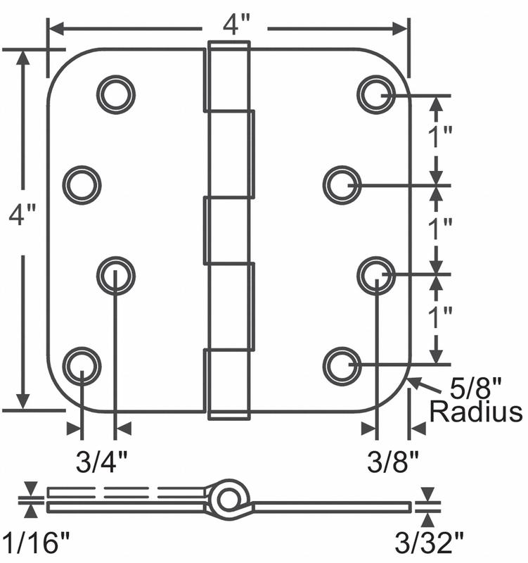 Butt Hinge Steel 125.0 lb Load Cap. PR MPN:56-179SBRS