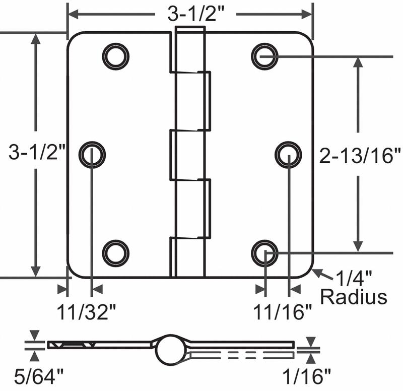 Butt Hinge Steel 100.0 lb Load Cap. PR MPN:56-261SBRS