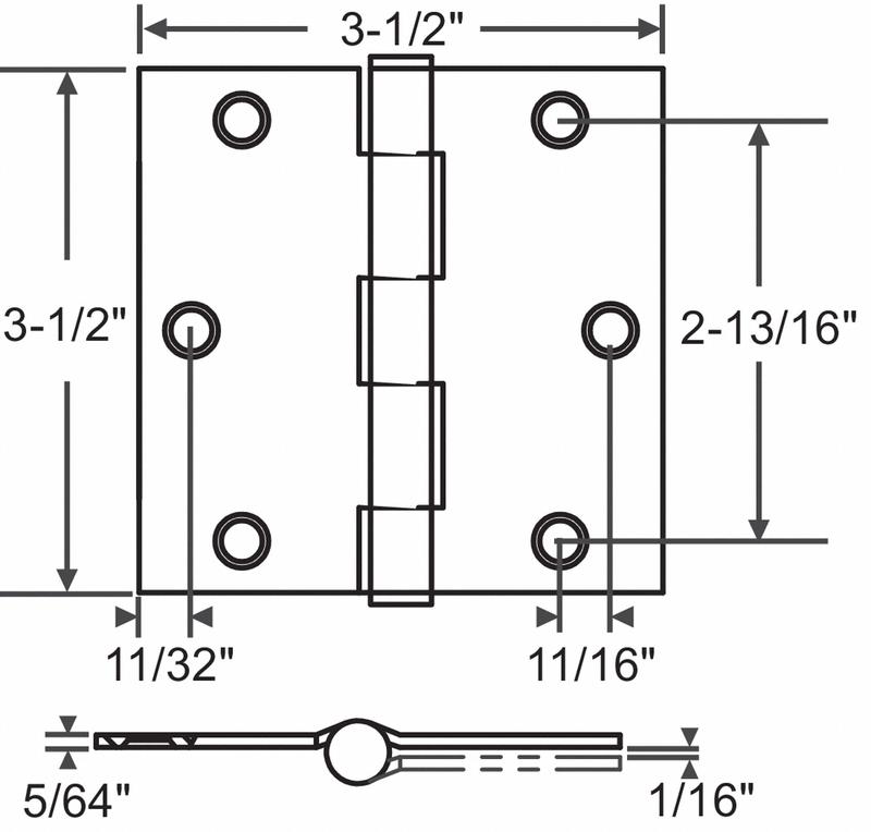 Butt Hinge Steel 100.0 lb Load Cap. PR MPN:56-263SBRS