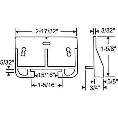 Drawer Track Guide 1-1/4 H MPN:45-14