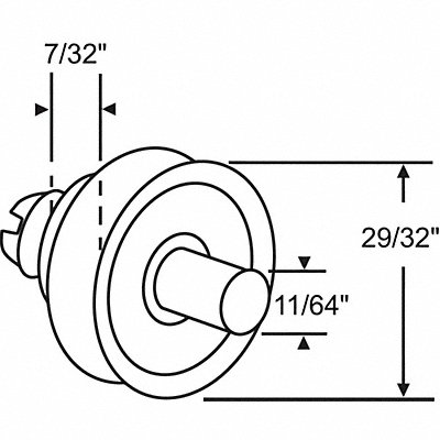 Drawer Roller/Axle 1/4 H MPN:45-98