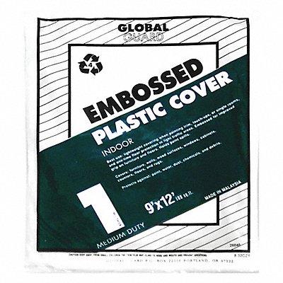 Plastic Drop Cloth 2Mil Thick 9ft x 12ft MPN:26040