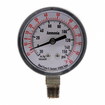 Compound Gauge Ammonia 2 1/2 In 150 Psi MPN:4CFW6