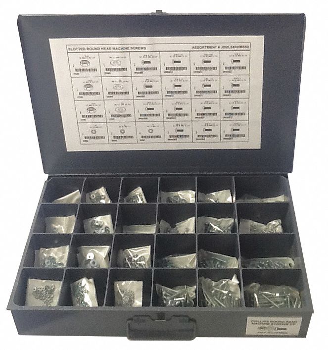 Fastener Assort Slotted 1200pcs Zinc MPN:JBDL24RHMS50