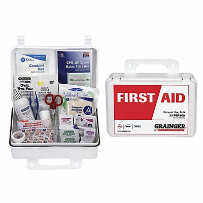 First Aid Kit Bulk White 185 Pcs 25 Ppl MPN:54511