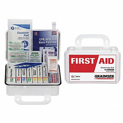 First Aid Kit Bulk White 57 Pcs 10 Ppl MPN:54590