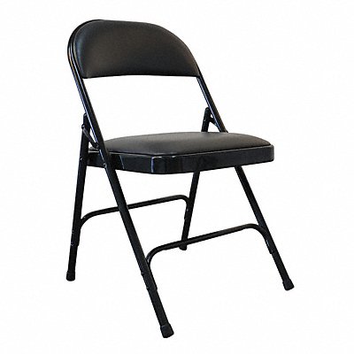 Padded Folding Chair Vinyl Black 300 lb. MPN:13V425