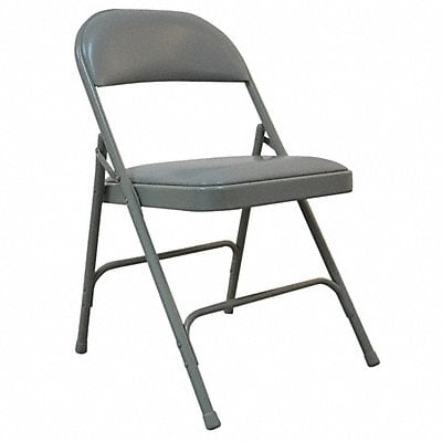 Steel Chair with Vinyl Padded Gray MPN:4GE54