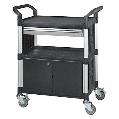 Enclosed Cart Polypropylene Black 400lb MPN:35KT32