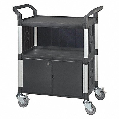 Enclosed Cart Polypropylene Black 400lb MPN:35KT33