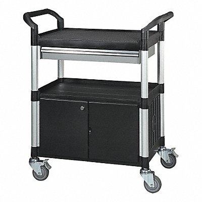 Enclosed Cart Polypropylene Black 400lb MPN:35KT34