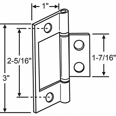 Door Hinge Steel 3 L PR MPN:900-820