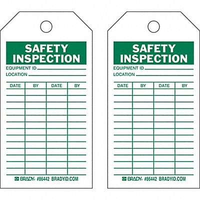 Safety Inspection Tag 5-3/4 x 3 In PK100 MPN:8CMR1