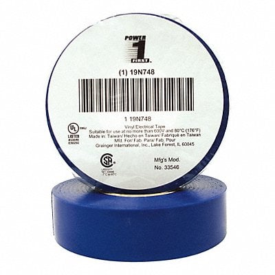 Elec Tape 60 ft Lx3/4 in W 7 mil Blue MPN:19N748