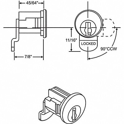 Mailbox Lock For 4C Pedestal Mailboxes MPN:97-3