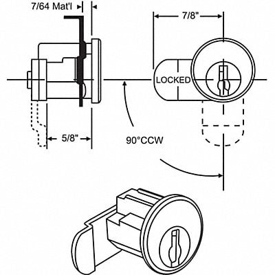 Mailbox Lock For 4C Pedestal Mailboxes MPN:97-8