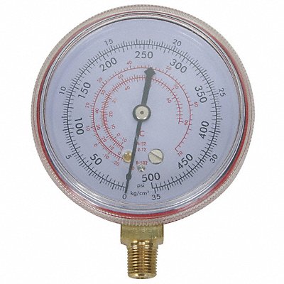 Gauge 2-1/2 In Dia High Side Red 500 psi MPN:4CFD2