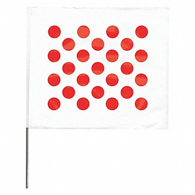 Marking Flag 18  Red/White PVC PK100 MPN:4518RW28544-200