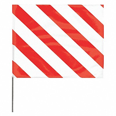 Marking Flag 18  Red/White PVC PK100 MPN:4518SWR-200