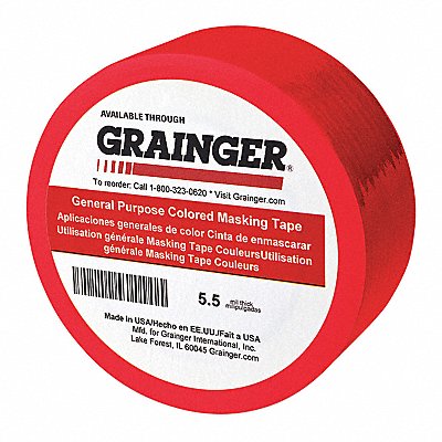 Masking Tape 1/4 W 60 yd L Red PK144 MPN:TC602-Red