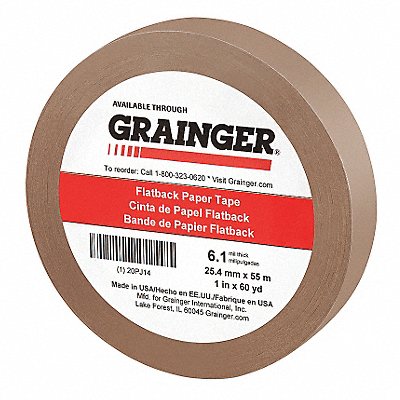 Masking Tape 1 W 60 yd L Brown MPN:20PJ14