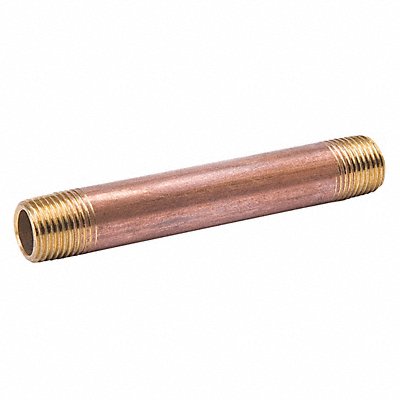 Nipple Red Brass 1/4 x 5 In Threaded MPN:461-050GR