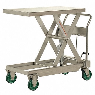 Scissor Lift Cart 1000 lb SS Fixed MPN:CART-1000-PSS